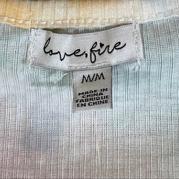 LOVE, FIRE Kids' Cardigan & Tank Set In Rainbow Stripe NWT Medium - Picture 3 of 6